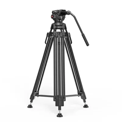 Prime Focus Heavy-Duty VideoTripod with One-Step Locking System, 360° Fluid Pan Head Quick-Release Plate