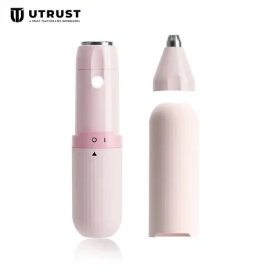Portable Painless Lipstick Lady Shaver Electric Facial Hair Remover Women Household Use Built-In LED Lights Rotating Disc