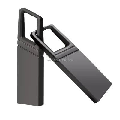 Customized Metal USB Flash Drive 2.0 Pen with Key Ring Hook Promotional Gift Memory Stick 4/8/16/32/64GB