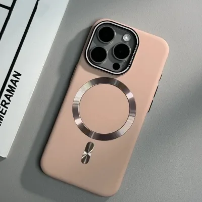 Ultra Thin Magnetic Phone case with Metal Camera Frame and Button Design, Suitable for iPhone 15promax/17/16/14/13/12