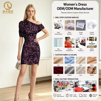 2026 Designer New Women's Casual Short Sleeve Digital Printing Breathable Woven Worsted Dress-Stylish Spring Summer Daily Wear
