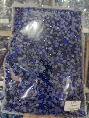 SS6 Sapphire DMC Hotfix Rhinestones Strong Adhesive Hotfix Stones for Garment