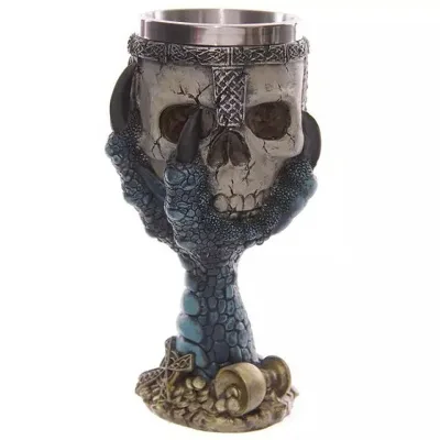 Hot Sale Personalized Handmade Polyresin Skullhead Skeleton Claw Cup