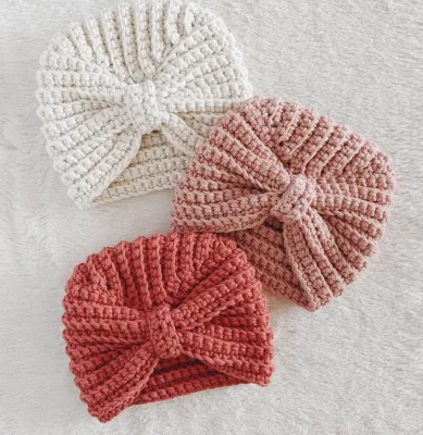 2023 Hot Selling Crochet Baby Turban Hat Bonnet Beanie