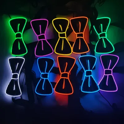 Light Bow Tie LED Bow Tie Luminous Flashing Bow Tie for Graduation Wedding Christmas Decorations