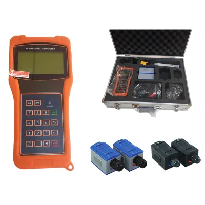 Handheld ultrasonic flowmeter, external clip on portable digital flowmeter, liquid high-temperature tap water heat meter