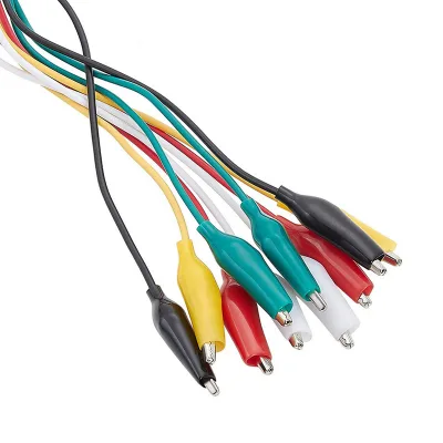 Alligator Clips Test Leads 10pcs Double-ended alligator Crocodile Clips Jumper Wires Electrical DIY Cable 50cm
