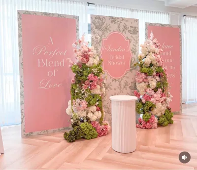 Popular Gold Curved Backdrop Stand with Lights Arch Metal Backdrop Hollow Out on Sales