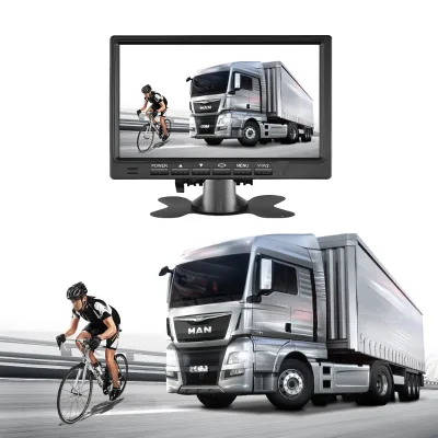 Ultra-Low Cost 7 Inch Two-Channel Split Car Monitor 480*800 Reverse Camera with 2 Video Input Sun-Proof for Bus Truck Use
