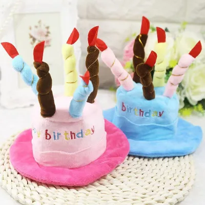 Animal Pattern Party Accessory Winter Season Polyester Pet Hat Hairband Cute Pet Birthday Hat for Dogs and Cats