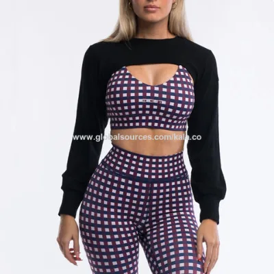Women's Solid Black Long Sleeve Pullover Crop Top Hoodie flexible ribbed 100% cotton