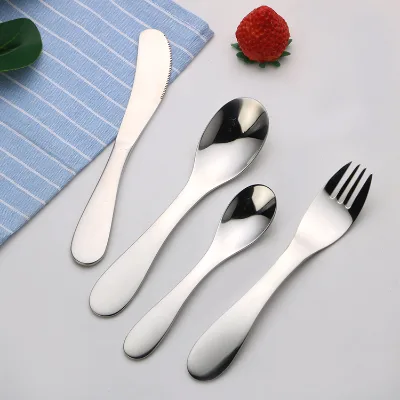 Food Grade Cutlery Sets for Kids Dishwasher Safe Tableware Mirror Polished 304 Stainless Steel Flatware Sets