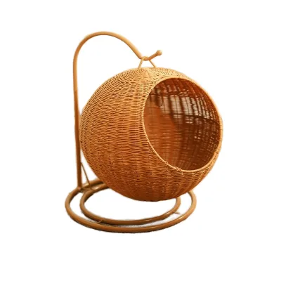 All-Season Plastic Rattan Hanging Basket Kitten Bed & Storage Basket for Home Décor for Living Room