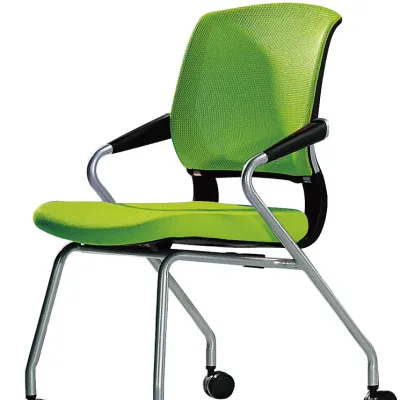 Hot Selling China Full Mesh Plastic Foldable Student Chair with Wheels Ergonomic Mid Back Office Conference Chair