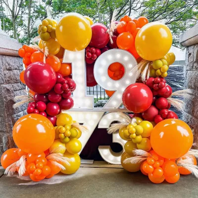 Boys Firemen Firefighter Birthday Party Decorations Balloon Garland Arch Kit Red Yellow Orange White Latex Party Balloons