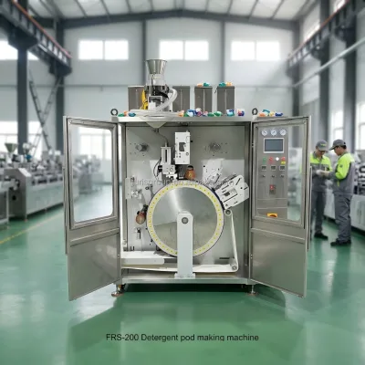 Low Cost Drum Rotary Type Auto Gel Liquid Detergent Powder Pods Bead Capsule Making PVA Film Packing Machine 100-150 Pcs/min