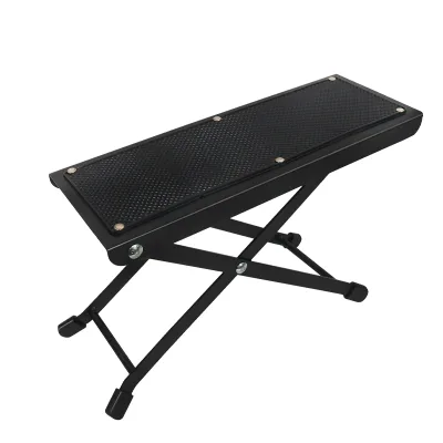 Guitar Foot Stool Adjustable Guitar Leg Rest Step Footstool with Rubber Feet and Non-Slip Rubber Pad for Classical Guitar Player