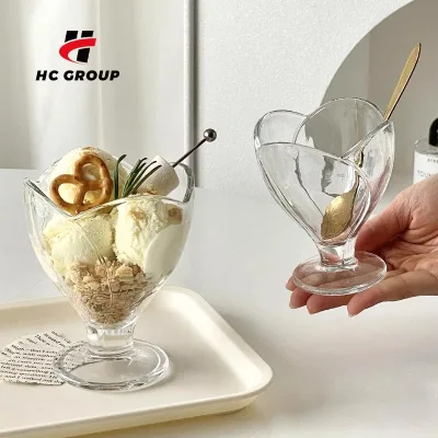 High Appearance Petal Dessert Glass Creative Cocktail Glasses Yogurt Snowball Ice Cream Cup