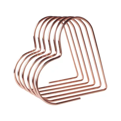 New Arrival Accept Custom Design Heart Shape Wire Book End Stand Elastic Rose Gold Plating Bookend