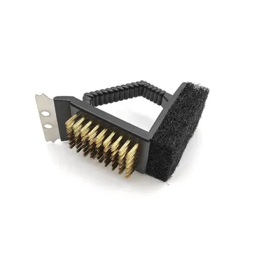 3 in 1 BBQ Cleaning Grill Brush and Scraper with Non-Slip Handle Camping