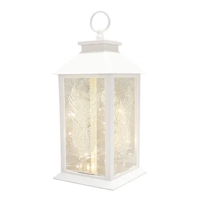 Hot Selling White Feather Printing Home Decorative Lantern Holiday LED Decoration Lantern for Party Home Wedding Decoration