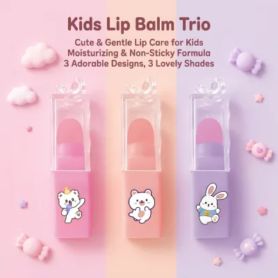 Kids Lip Balm Stick Non-Toxic Safe Moisturizing Lipstick for Children Gentle Hydrating Lip Care for Little Girls