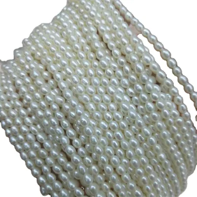 Natural 2mm Rice Freshwater Pearl Beads With Holes Rice Bead Pearl for Necklace Jewelry Making