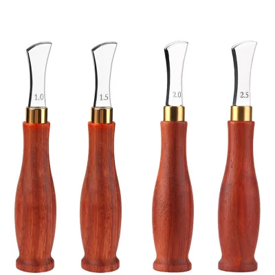 1.0mm/1.5mm/2.0mm/2.5mm Set Professional Leather Tools Wooden Handle Leather Edge Creaser
