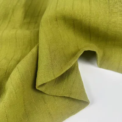 100% linen jacquard dobby fabric with stone washed