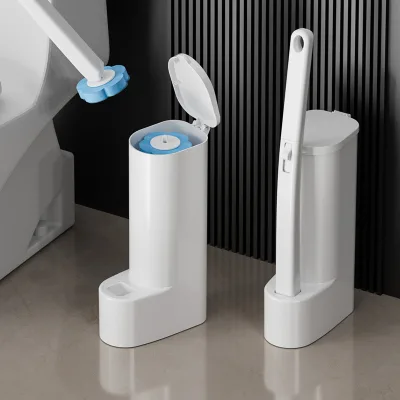 High-quality JinZhao White Antibacterial Scented Sponge Toilet Brush with Plastic Handle Disposable Deep Stain Remover