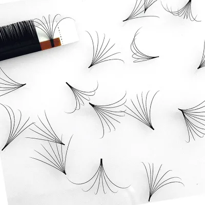 Flower Human Hair Eyelash Custom Bomming Premade Volume Fans Eyelash Extention Long 15-25mm