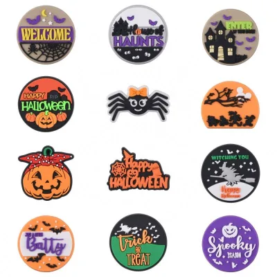 New Holiday Gifts Halloween Style Clog Charms Cartoon Pumpkin Clog Charms Fall Clog Charms