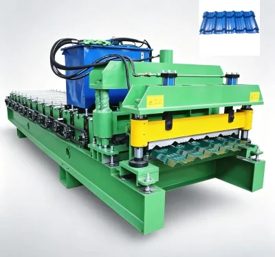 Glazed Roof Tile Roll Forming Machinery High Speed Galvanized PPGL Steel Glazed Tile Making Machine for Middle East Luxury Villa