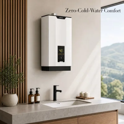 Gas Water Heater Instant Hot Water for Home Bathroom Kitchen Whole House Zero Cold Water Thermostatic Smart Touch Panel