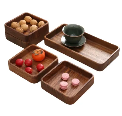 Eco-Friendly Wooden Travel Tray & Bread Plate Multi-functional Buffet & Baking Plate for Hotels