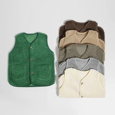 New Arrivals 2024 Design Kids Vest Children'S Clothing Winter Warm Inside and Out Wear Design Toddler Girls Boys Vests Waistcoat