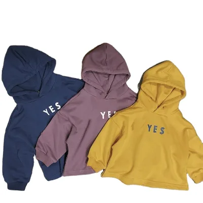 Wholesale Winter Children Sports Sweatshirt Baby Boy Thin Long-sleeved Letters Top Kids Jogging Without Pockets Hoodies