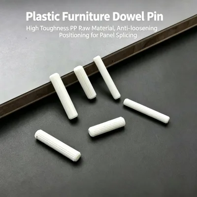 Furniture Plastic Dowel Pins White PP Plastic Positioning Dowels Furniture Cabinet Connecting Pins 6mm 8mm Diameter
