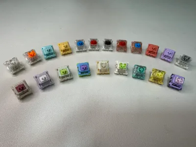 Colorful Mechanical Keyboard Switch Clicker Fidget Toy Blue Red Push Button 3D Printed Keychain EDC DIY Gaming Switch Tester