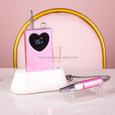 Strong Power Coreless Gradient Purple with Light-up Logo Professional Grade Portable Rechargeable Electric Nail Drill Machine