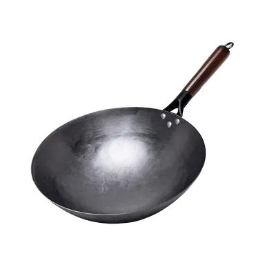 32 cm Wok Pan, No-Coating Carbon Steel Frying Pots for Cooking