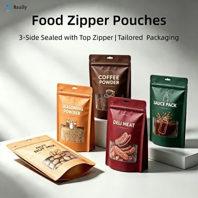 Custom Printed Food-Grade Zipper Bags,Stand-up Plastic Sealed Packaging Bags for Dry Goods Snacks Nuts&Condiment Support OEM&ODM