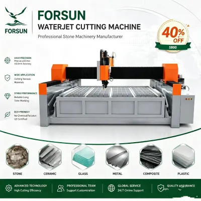 41% Discount 4060 3020 5 Axis Waterjet Cutter Processes Large Stainless Steel Sintered Stone