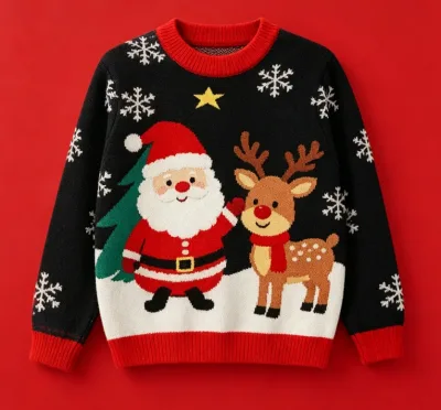 Holiday Party Funny Patterns Couple Outfits Knitted Top Adults Pullover Ugly Christmas Sweaters