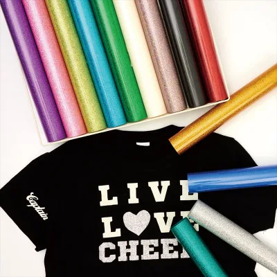 Glitter Heat Transfer Vinyl Bundle Stickers HTV Sheets Glitter HTV Vinyl for T-Shirts, Glitter Iron on Vinyl