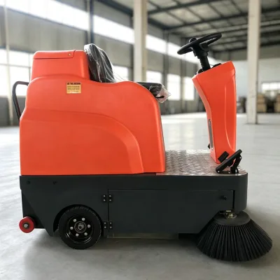 Industrial Ride on Sweeper With Solid Puncture-proof Tires 0 to 14km/h Speed Factory Warehouse Cleaning Equipment