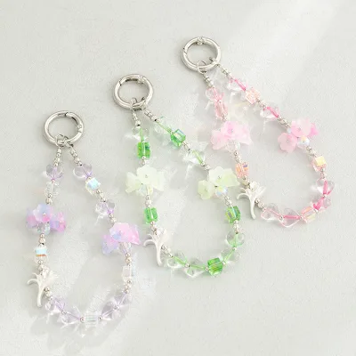 Flower Crystal Mobile Phone Chain, High-end Fashionable Mobile Phone Pendant, Creative Design,suitable for Packaging Accessories