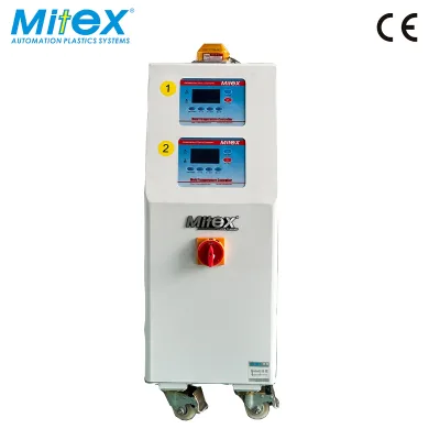 Double Temperature Control 200°C 18KW Oil Type Mold Temperature Controller Dual Circuit PID System for Injection Molding Machine