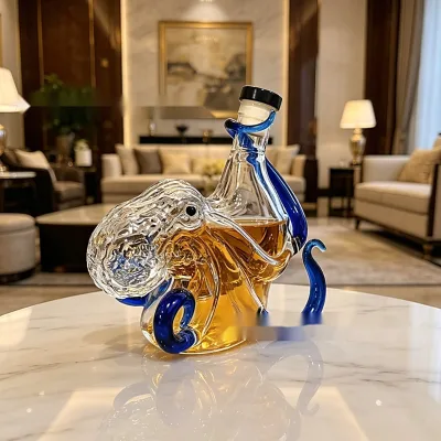 Octopus Whisky Decanter For Housewarming Borosilicate Glass Sea Animal Art