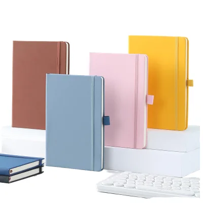 Wholesale Yijia Stationery YJ-01 A5 Hardcover Leather Diary Notebook Thermal Binding 80 Sheets Custom Printed LOGO Office